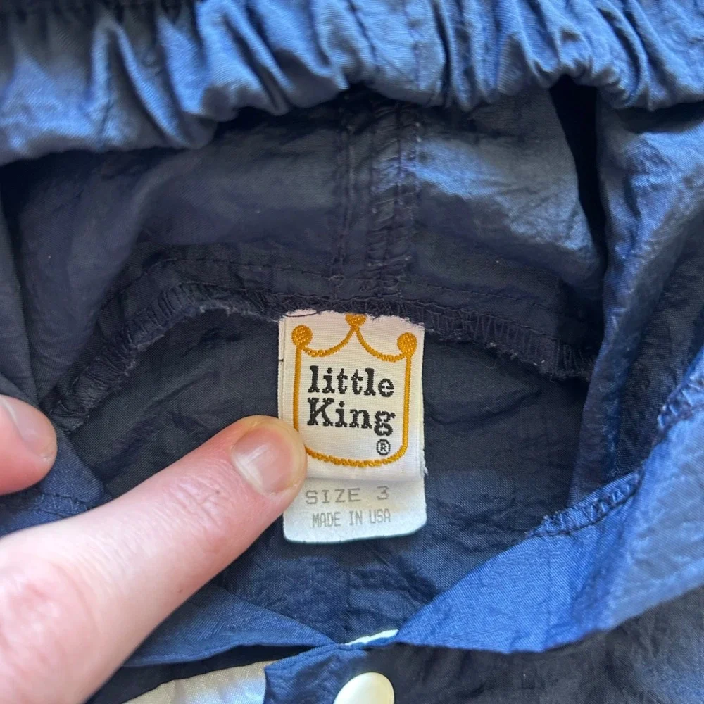 Vintage 90s Little King Michigan Wolverines Jacket BABY‎ Size 3 Blue Windbreaker
